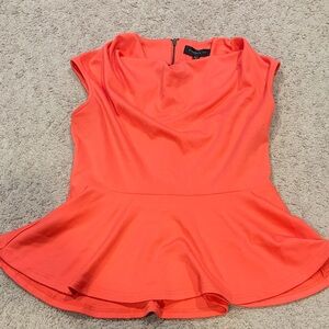 Vintage Coral Peplum Blouse